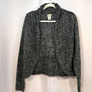 Retro Balero Cardigan by MUDD Verigated Black & White, Sz XL